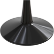 LeisureMod Bristol Round Dining Table with Glass Top & Iron Pedestal Base Black