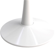 LeisureMod Bristol Round Dining Table with Glass Top & Iron Pedestal Base White