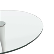 LeisureMod Bristol Round Dining Table with Glass Top & Iron Pedestal Base White