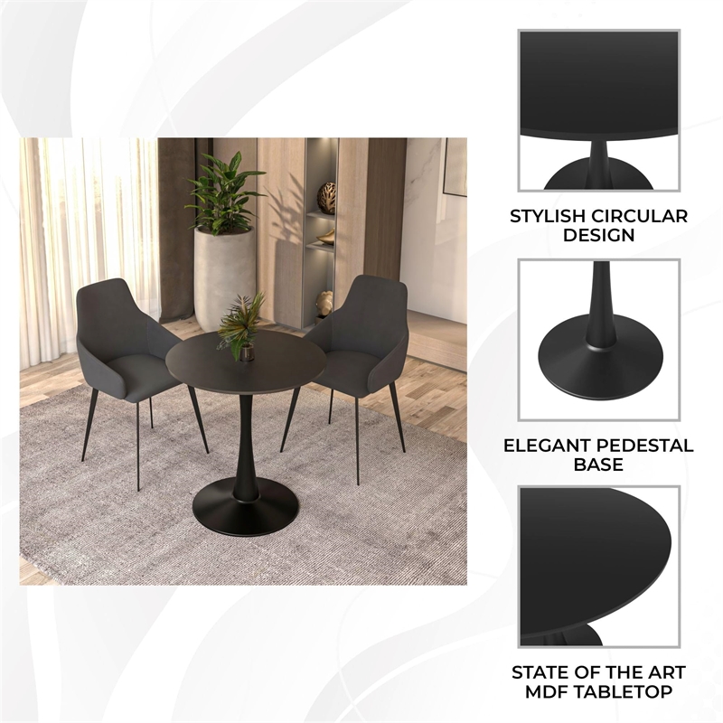 LeisureMod Bristol Dining Table with a 36 