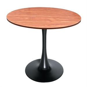 LeisureMod Bristol Dining Table with a 36 &quot Wood Tabletop in Cognac Brown