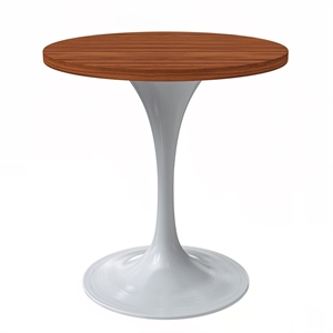 LeisureMod Verve Dining Table with a 27&quot Wood Tabletop in Cognac Brown
