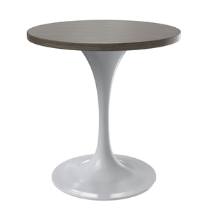 LeisureMod Verve Dining Table with a 27&quot Wood Tabletop in Gray