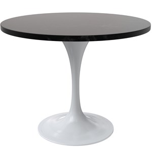LeisureMod Verve Dining Table with a 36&quot Wood Tabletop in Black