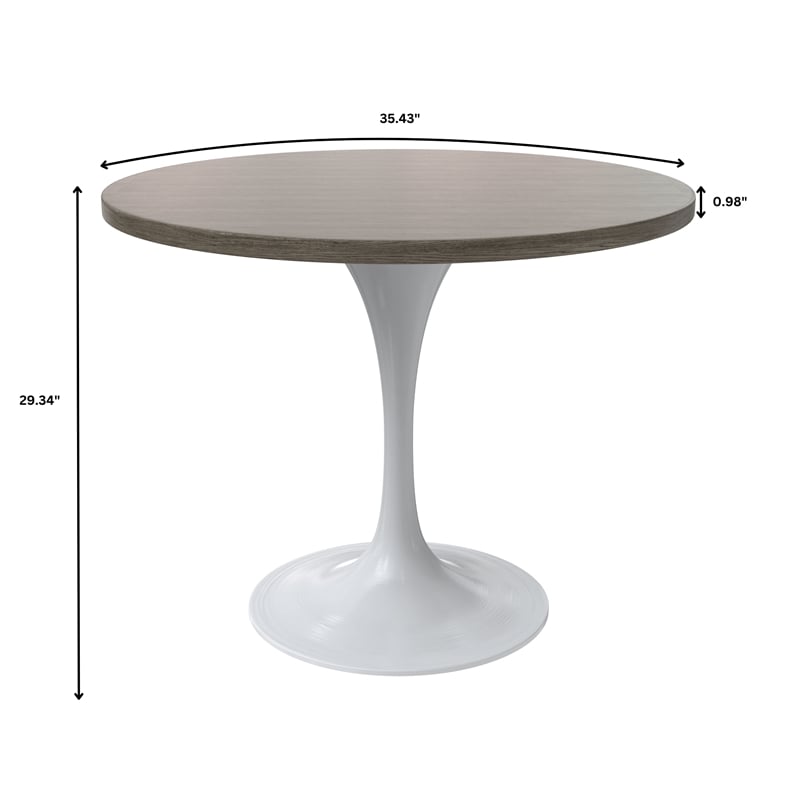 LeisureMod Verve Dining Table with a 36