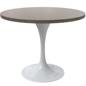LeisureMod Verve Dining Table with a 36&quot Wood Tabletop in Gray