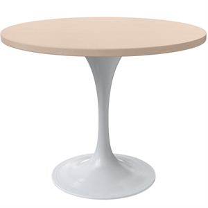 LeisureMod Verve Dining Table with a 36&quot Wood Tabletop in Natural Wood