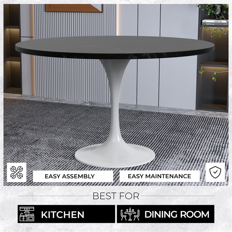 LeisureMod Verve Dining Table with a 48