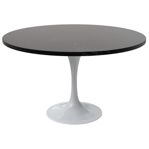LeisureMod Verve Dining Table with a 48&quot Wood Tabletop in Black