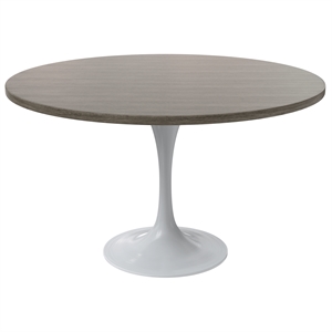 LeisureMod Verve Dining Table with a 48&quot Wood Tabletop in Gray