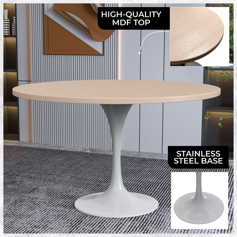 LeisureMod Verve Dining Table with a 48