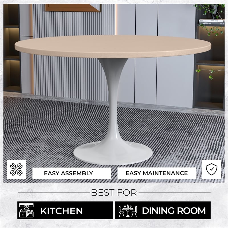 LeisureMod Verve Dining Table with a 48