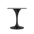 LeisureMod Verve Round Dining Table with White Resin Top and Black Base 27 Inch