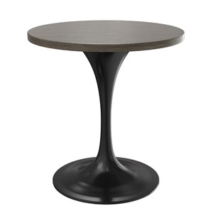 LeisureMod Verve Dining Table with a 27&quot Wood Top in Black Steel Gray