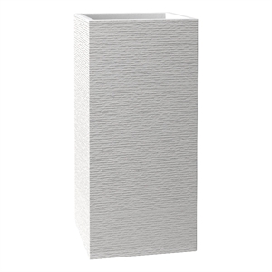 LeisureMod Basalt Fiberstone and MGO Clay Tall Square Planter White 31&quot