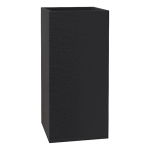 LeisureMod Basalt Fiberstone and MGO Clay Tall Square Planter Black 24&quot