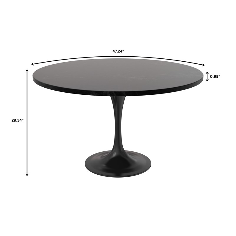 LeisureMod Verve Dining Table with a 48