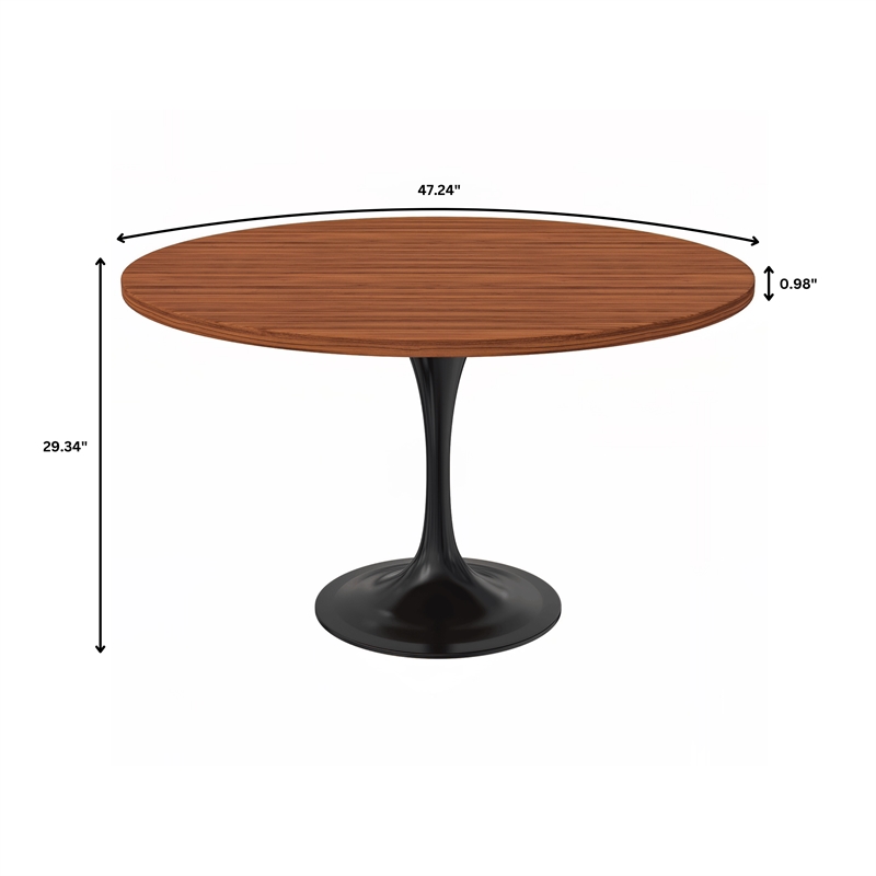 LeisureMod Verve Dining Table with a 48