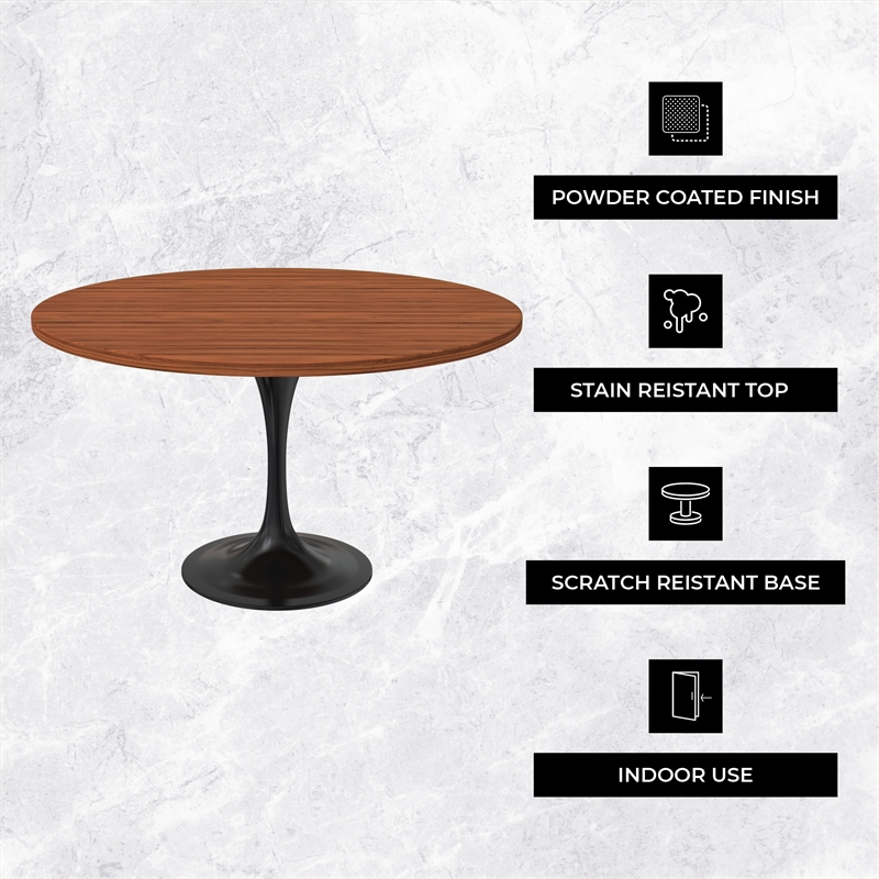 LeisureMod Verve Dining Table with a 48