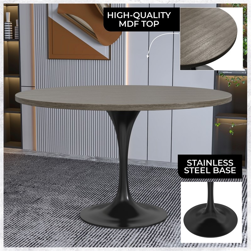 LeisureMod Verve Dining Table with a 48