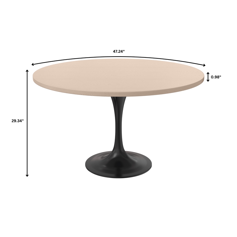 LeisureMod Verve Dining Table with a 48
