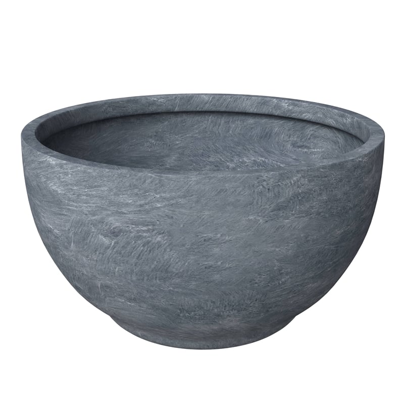 leisuremod grove fiberstone and mgo clay round planter gray 8 inch