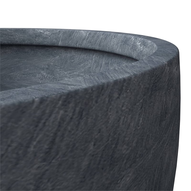 leisuremod grove fiberstone and mgo clay round planter gray 8 inch