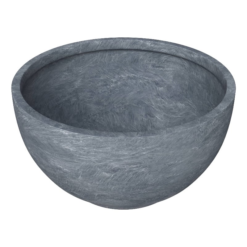 LeisureMod Grove Fiberstone and MGO Clay Round Planter Gray 8 Inch