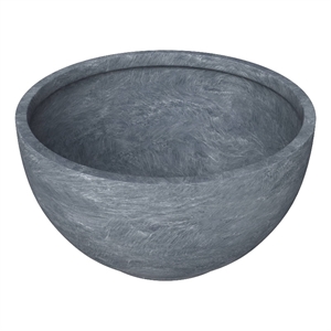 LeisureMod Grove Fiberstone and MGO Clay Round Planter Gray 8 Inch