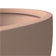 LeisureMod Grove Fiberstone and MGO Clay Round Planter Brown 6 Inch