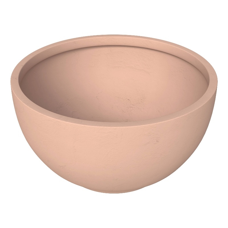LeisureMod Grove Fiberstone and MGO Clay Round Planter Brown 6 Inch