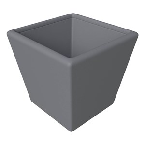 LeisureMod Blossom Fiberstone Planter Pot in Dark Grey 16 Inches Height