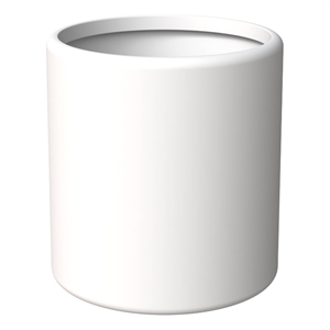LeisureMod Tundra Fiberstone and MGO Clay Round Planter White 14&quot