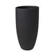 LeisureMod Crete Fiberstone Tapered Round Planter 39 Inch Height in Black