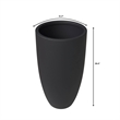 LeisureMod Crete Fiberstone Tapered Round Planter 39 Inch Height in Black