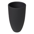 LeisureMod Crete Fiberstone Tapered Round Planter 39 Inch Height in Black