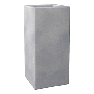 LeisureMod Terra Fiberstone and MGO Clay Tall Square Planter Gray 31&quot