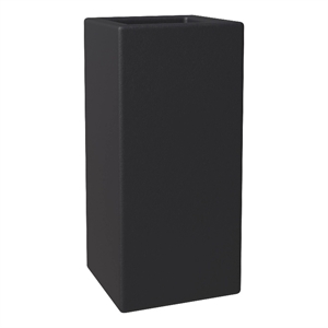 LeisureMod Terra Fiberstone and MGO Clay Tall Square Planter Black 24&quot
