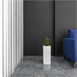 LeisureMod Terra Fiberstone and MGO Clay Tall Square Planter Dotted White 20