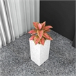 LeisureMod Terra Fiberstone and MGO Clay Tall Square Planter Dotted White 24