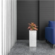 LeisureMod Terra Fiberstone and MGO Clay Tall Square Planter Dotted White 24