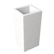 LeisureMod Terra Fiberstone and MGO Clay Tall Square Planter Dotted White 24