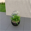 LeisureMod Iris Fiberstone and MGO Clay ROund Planter Black 7