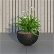 LeisureMod Iris Fiberstone and MGO Clay ROund Planter Black 7