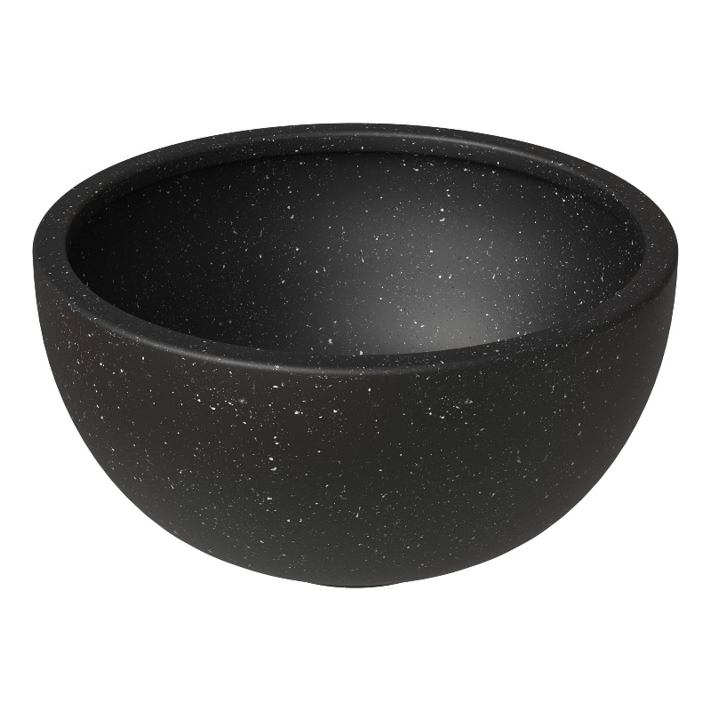 LeisureMod Iris Fiberstone and MGO Clay ROund Planter Black 7