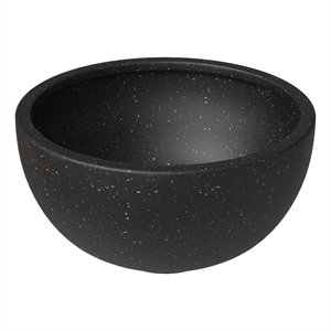 LeisureMod Iris Fiberstone and MGO Clay ROund Planter Black 12&quot