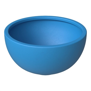 LeisureMod Iris Fiberstone and MGO Clay ROund Planter Blue 9&quot