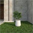 LeisureMod Orchid Fiberstone and MGO Clay Round Planter White 12