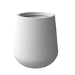 LeisureMod Orchid Fiberstone and MGO Clay Round Planter White 12