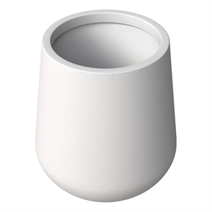 LeisureMod Orchid Fiberstone and MGO Clay Round Planter White 12&quot Height